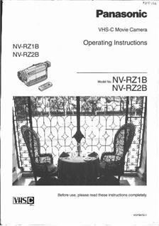 Panasonic NV RZ 1 B manual. Camera Instructions.